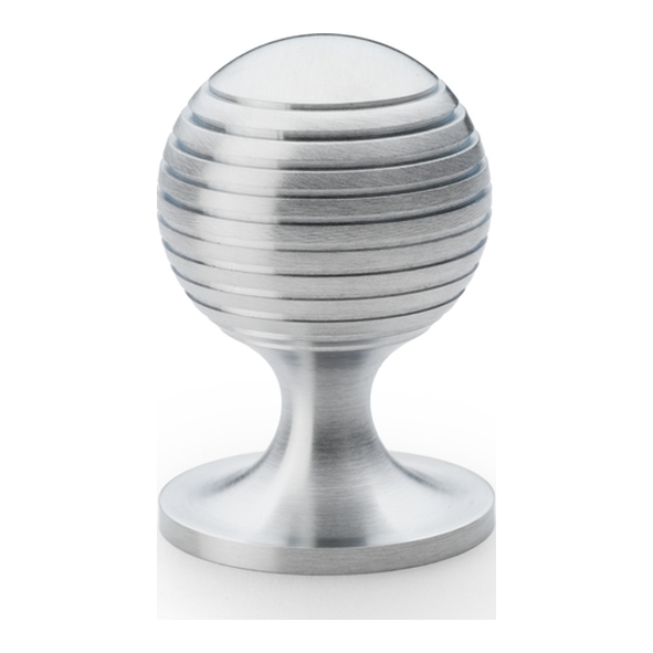 AW832-38-SC • 38mm • Satin Chrome • Alexander & Wilks Caesar Cupboard Knob on Round Rose